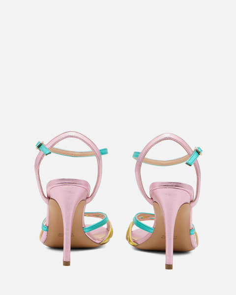 SANDALO CON TACCO IN PELLE VERNICE MULTICOLOR 3024