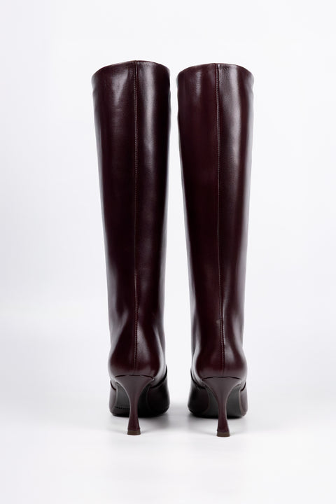 STIVALE ALTO IN PELLE BORDEAUX 4039