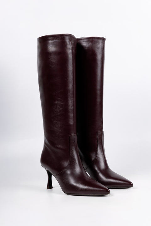 STIVALE ALTO IN PELLE BORDEAUX 4039