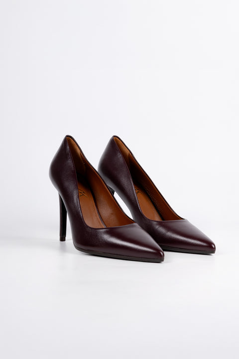 DECOLLETE' IN PELLE BORDEAUX 4088