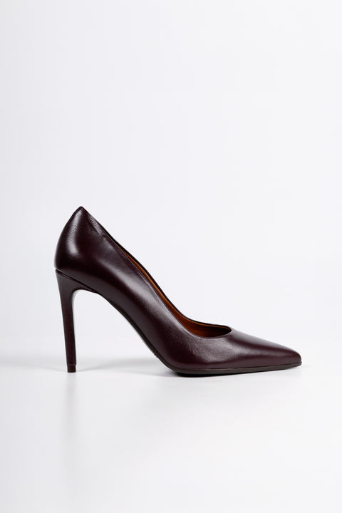 DECOLLETE' IN PELLE BORDEAUX 4088
