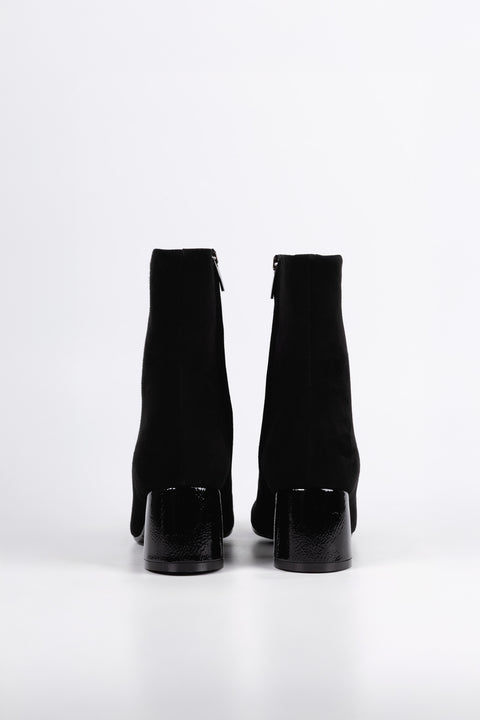 STIVALETTO IN CAMOSCIO - PUNTA IN PELLE NERO 4171
