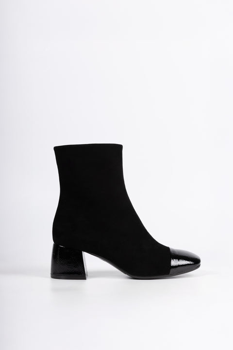 STIVALETTO IN CAMOSCIO - PUNTA IN PELLE NERO 4171
