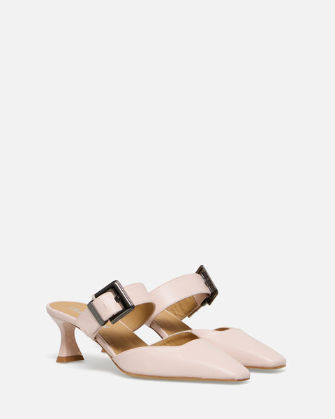 DECOLLETE' CON FIBBIA IN PELLE NUDE 6011