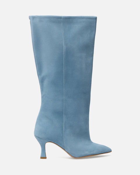 STIVALI AZZURI GAMBALE AMPIO IN CAMOSCIO 830