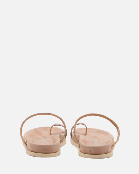SANDALO CON FASCIA GIOIELLO IN CAMOSCIO NUDE 8621