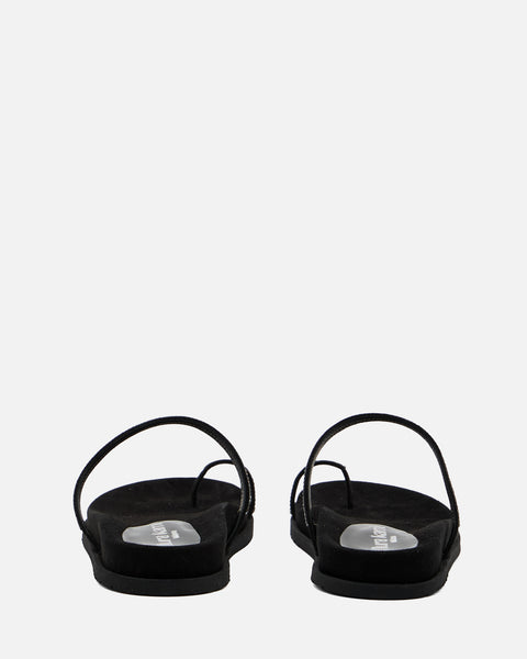 SANDALO CON FASCIA GIOIELLO IN CAMOSCIO NERO 8621