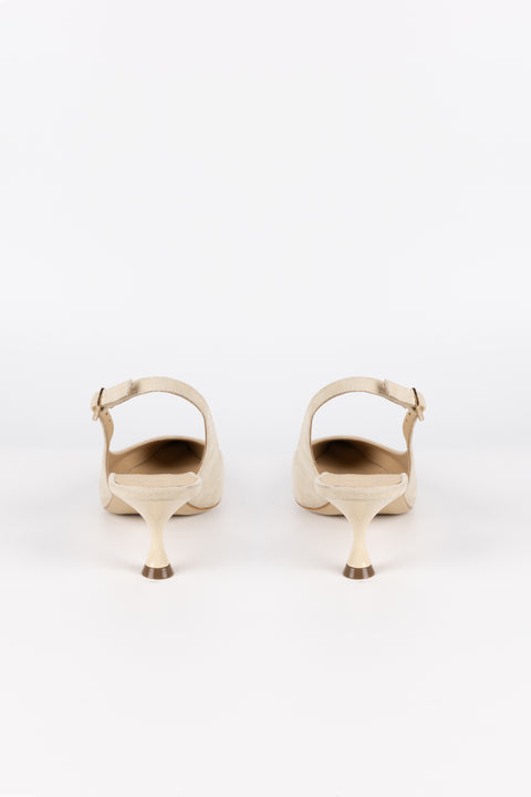 DECOLLETE' CON CINTURINO IN CAMOSCIO BEIGE CHA 50