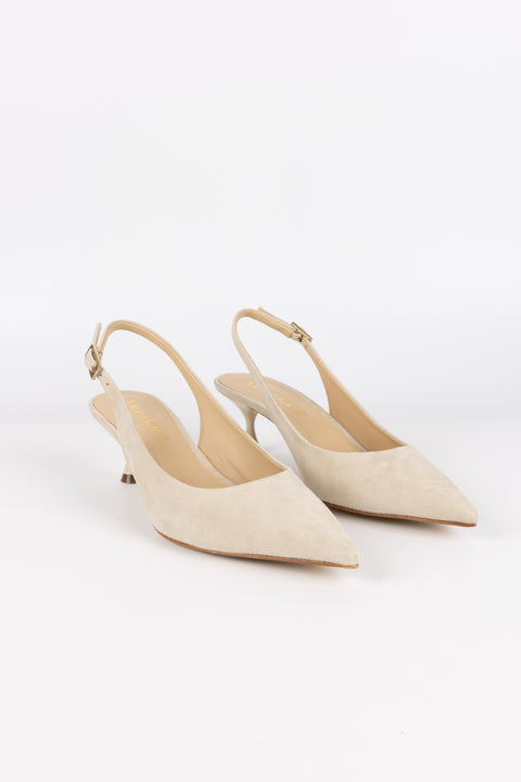 DECOLLETE' CON CINTURINO IN CAMOSCIO BEIGE CHA 50