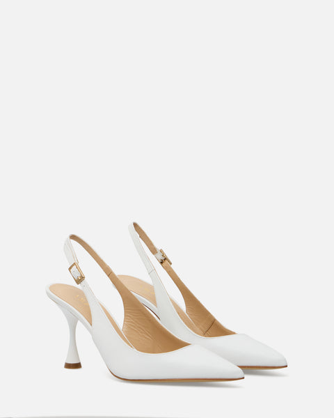 DECOLLETE' CON CINTURINO IN PELLE BIANCO CHA 85