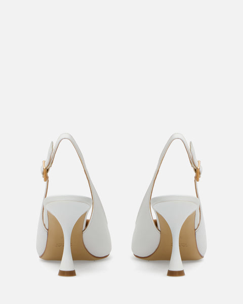 DECOLLETE' CON CINTURINO IN PELLE BIANCO CHA 85