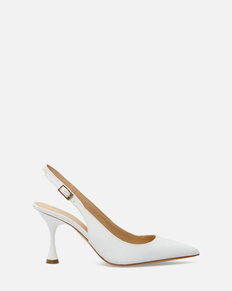 DECOLLETE' CON CINTURINO IN PELLE BIANCO CHA 85