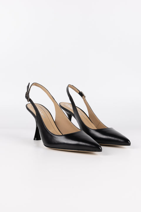 DECOLLETE' CON CINTURINO IN PELLE NERO CHA 85