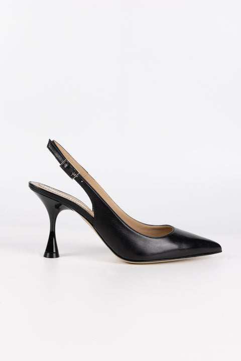 DECOLLETE' CON CINTURINO IN PELLE NERO CHA 85