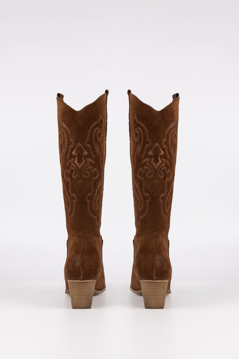 TEXANO IN CAMOSCIO CON GAMBALE RICAMATO DOLCE VITA 128 R/S