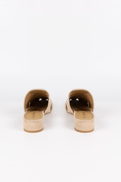 MULES CON FASCIA INTRECCIATA IN CAMOSCIO TESTA DI MORO FT15