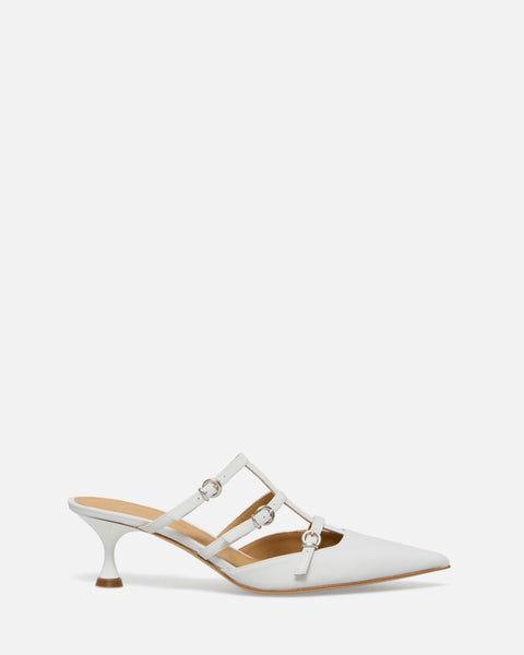 DECOLLETE' CON CINTURINI IN PELLE BIANCO GF915