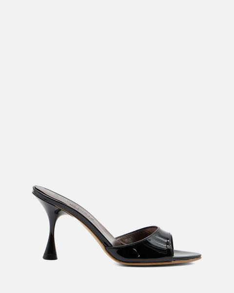 SANDALO CON TACCO IN PELLE VERNICE NERO GF922