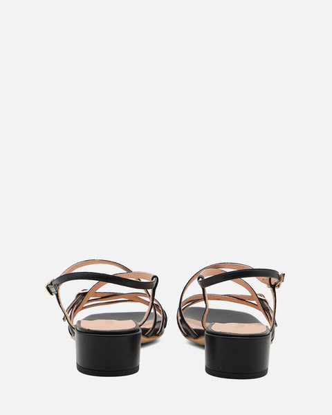 SANDALO CON TACCO IN PELLE NERO GF926