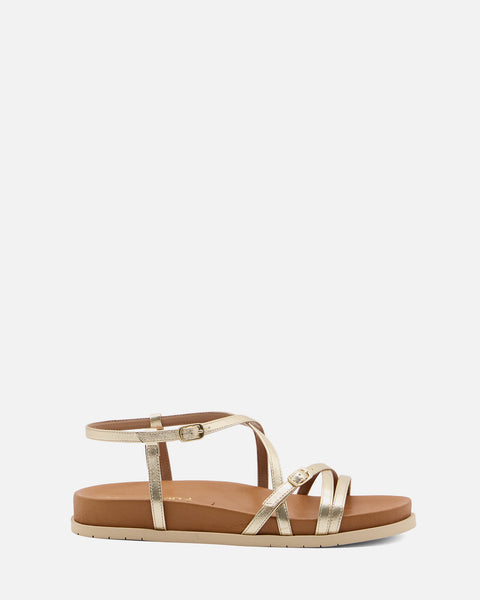 SANDALO CON CINTURINI IN PELLE PLATINO Gf951