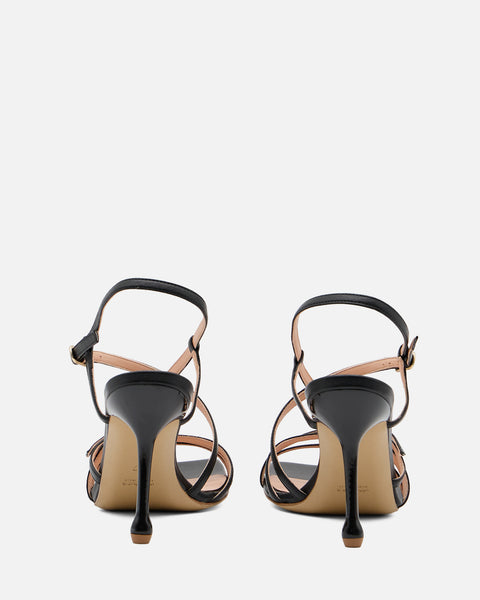 SANDALO CON TACCO IN PELLE NERO GF954