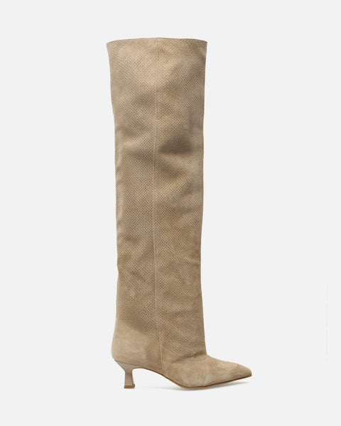 STIVALI TORTORA AL GINOCCHIO  IN CAMOSCIO  JENNIFER