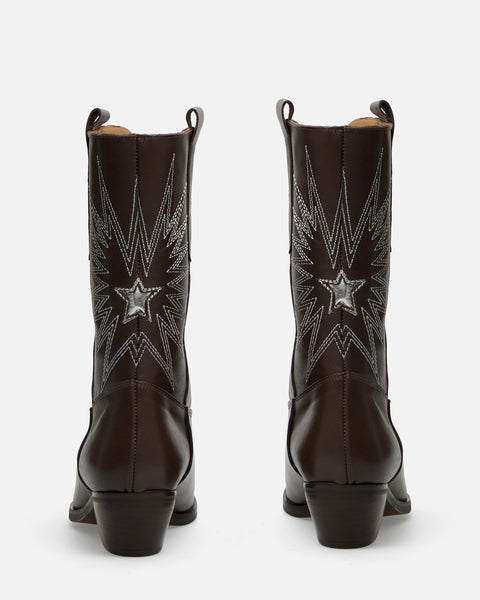 TEXANI TESTA DI MORO CON CUCITURE SILVER VERA PELLE