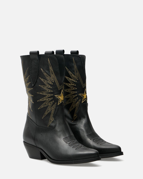 TEXANI NERI CON CUCITURE GOLD VERA PELLE TEX200