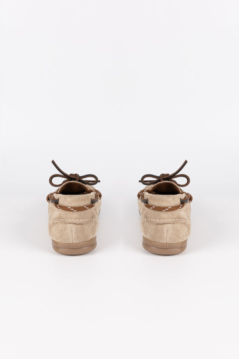 MOCASSINO IN CAMOSCIO BEIGE CON STRINGHE NAPOLI 01