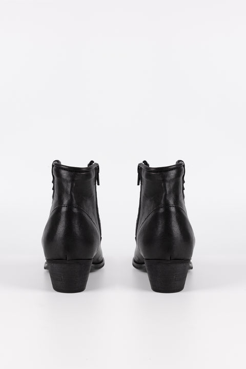TEXANO CON ZIP LATERALE IN PELLE NERO LARA B
