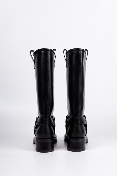 ANFIBIO IN PELLE NERO BIKER