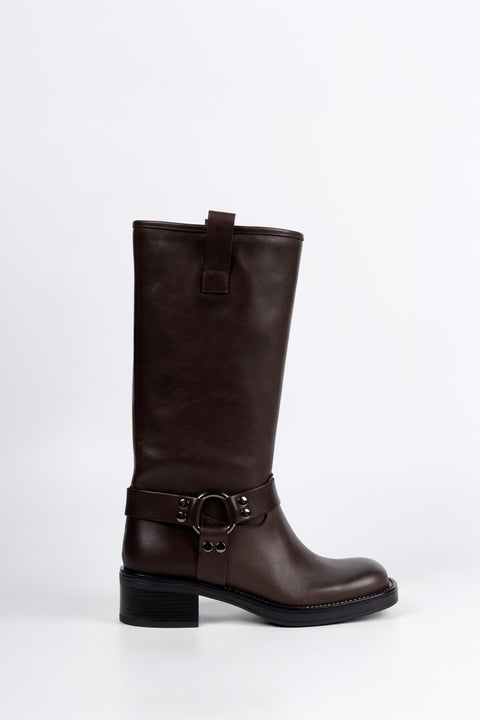 ANFIBIO IN PELLE TESTA DI MORO BIKER