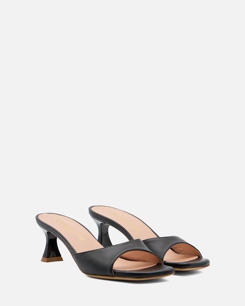 SANDALO CON TACCO IN PELLE NERO GF988