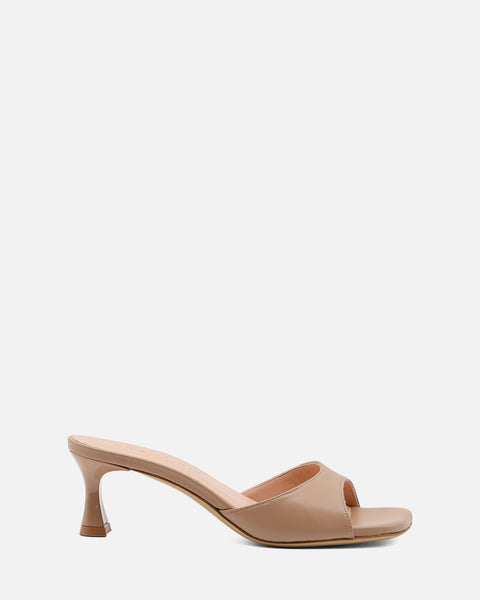 SANDALO CON TACCO IN PELLE NUDE GF988