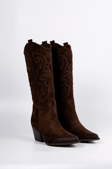 Texani Ricamati Testa Di Moro Camoscio  DOLCE VITA 128 R