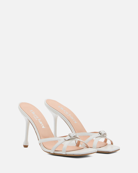 SANDALO CON TACCO IN PELLE BIANCO GF964