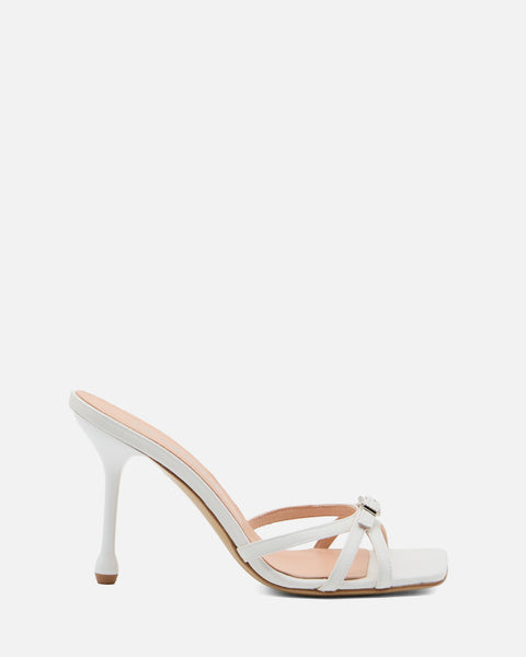 SANDALO CON TACCO IN PELLE BIANCO GF964