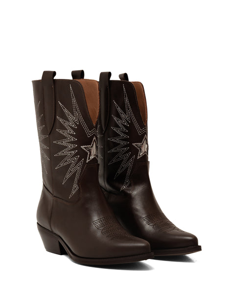 TEXANI TESTA DI MORO CON CUCITURE SILVER VERA PELLE